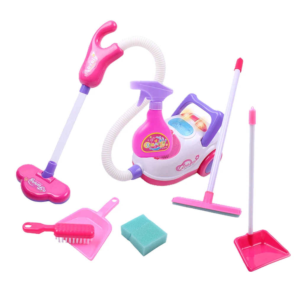 Kids Cleaning Vacuum Set Little Pretend Children Cleaning Play Set with Broom,