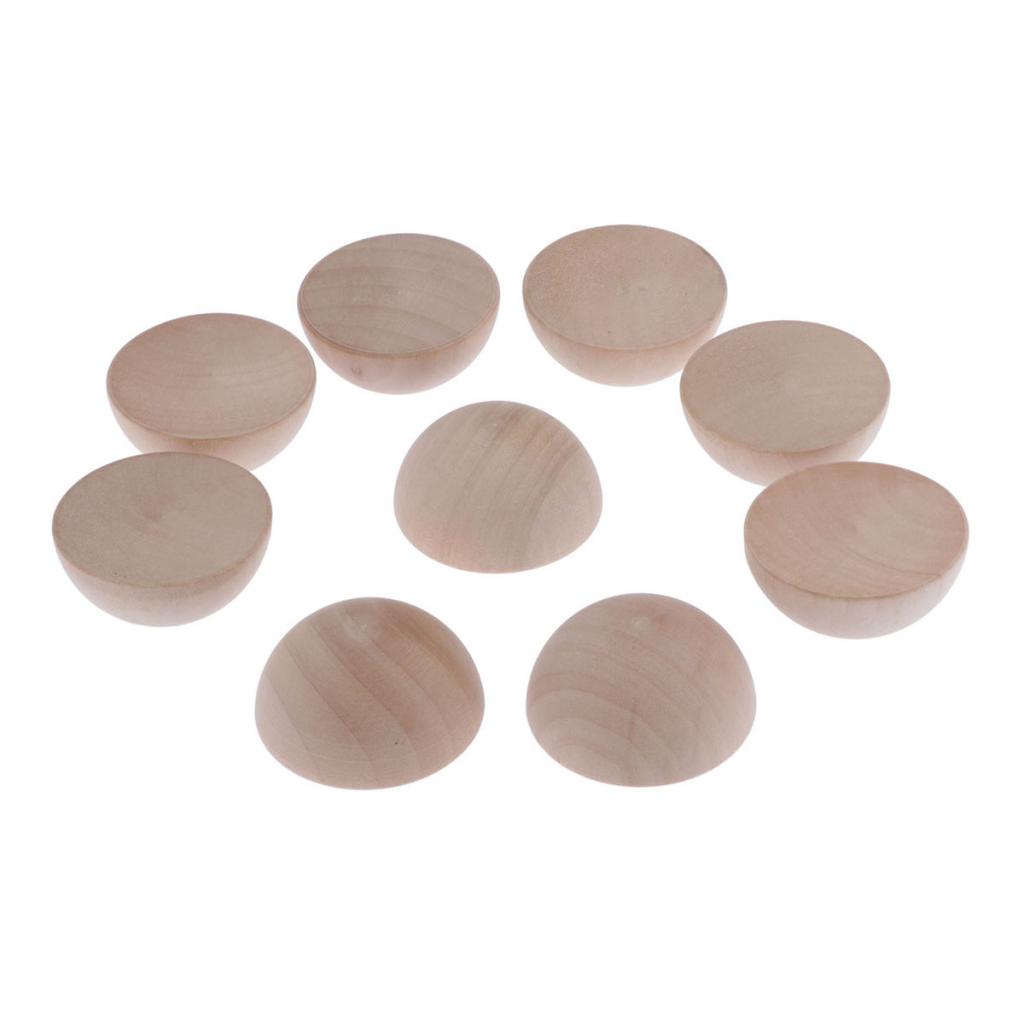 MagiDeal 10/set Natural Solid Wood Blocks Hemisphere Ball for Photo Prop 5cm