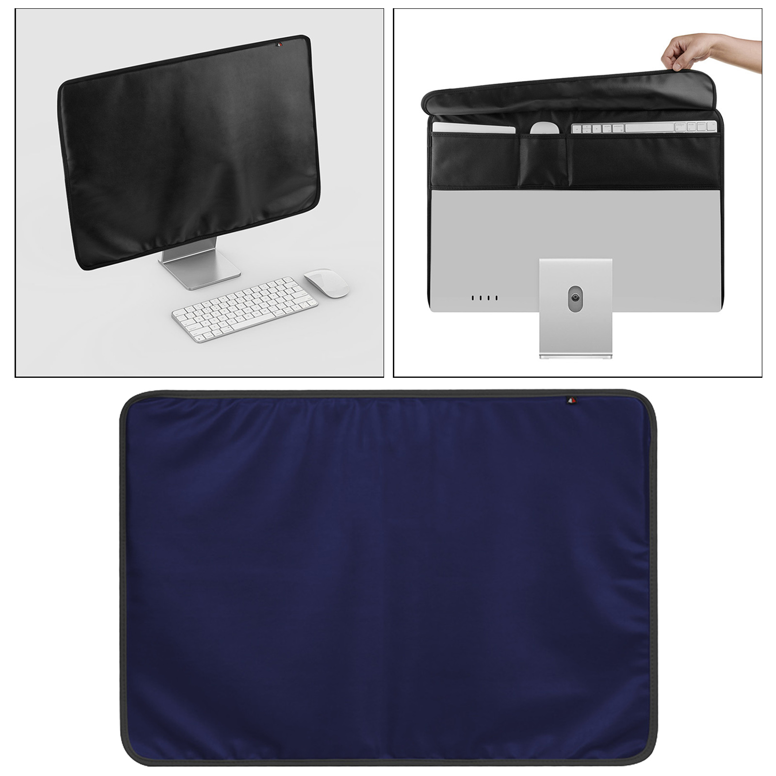 Monitor Dust Cover PU Leather Antistatic Display LED LCD HD Panel Sleeve Protector Compatible for iMac 24'' PC