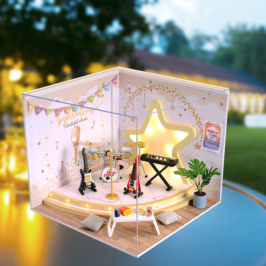 Handcraft 1:12 Dollhouse Music Room for Girls Valentine Christmas Gift Toy