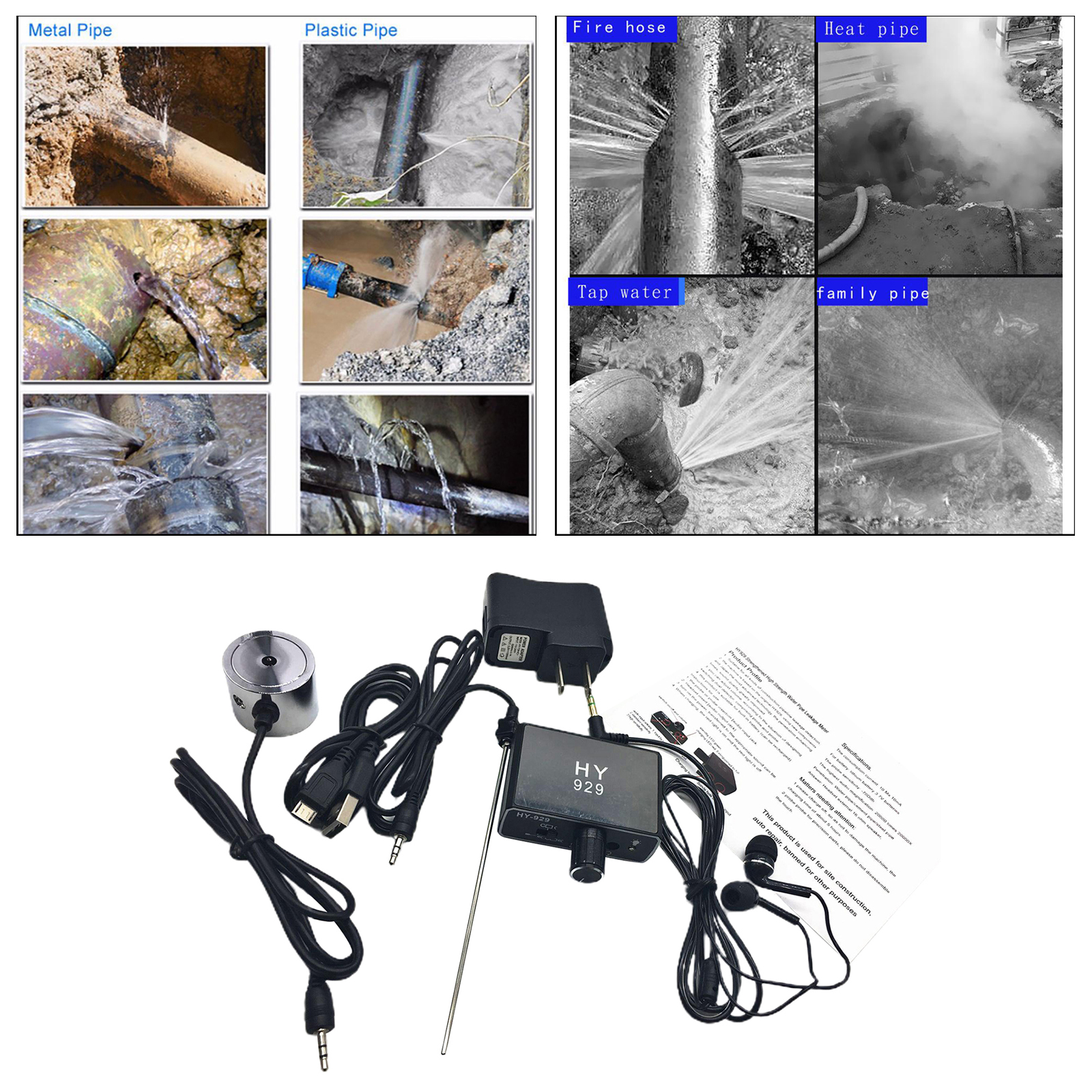 HY929 Enhanced Version High Strength Wall Microphone Voice Amplifier Bug Wall Listening Device-US Plug