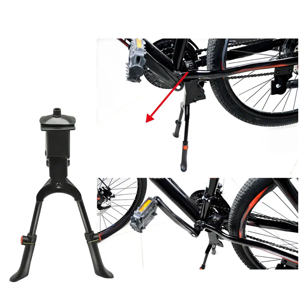 Bike Middle Double Kickstand Support Steel Fit for 26-29 inch 700C Bicycle Kick Bike Stands