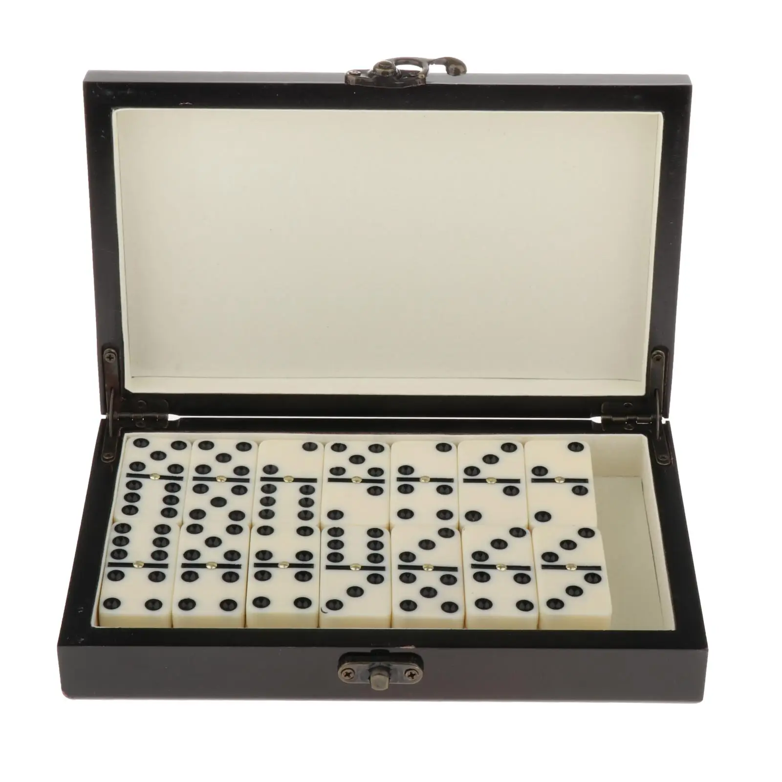 Retro Dominoes Set 28 Pieces Classic Funny Table Game Gift with Wood Case for Boys Girls Educational Toys 2-4 Players
