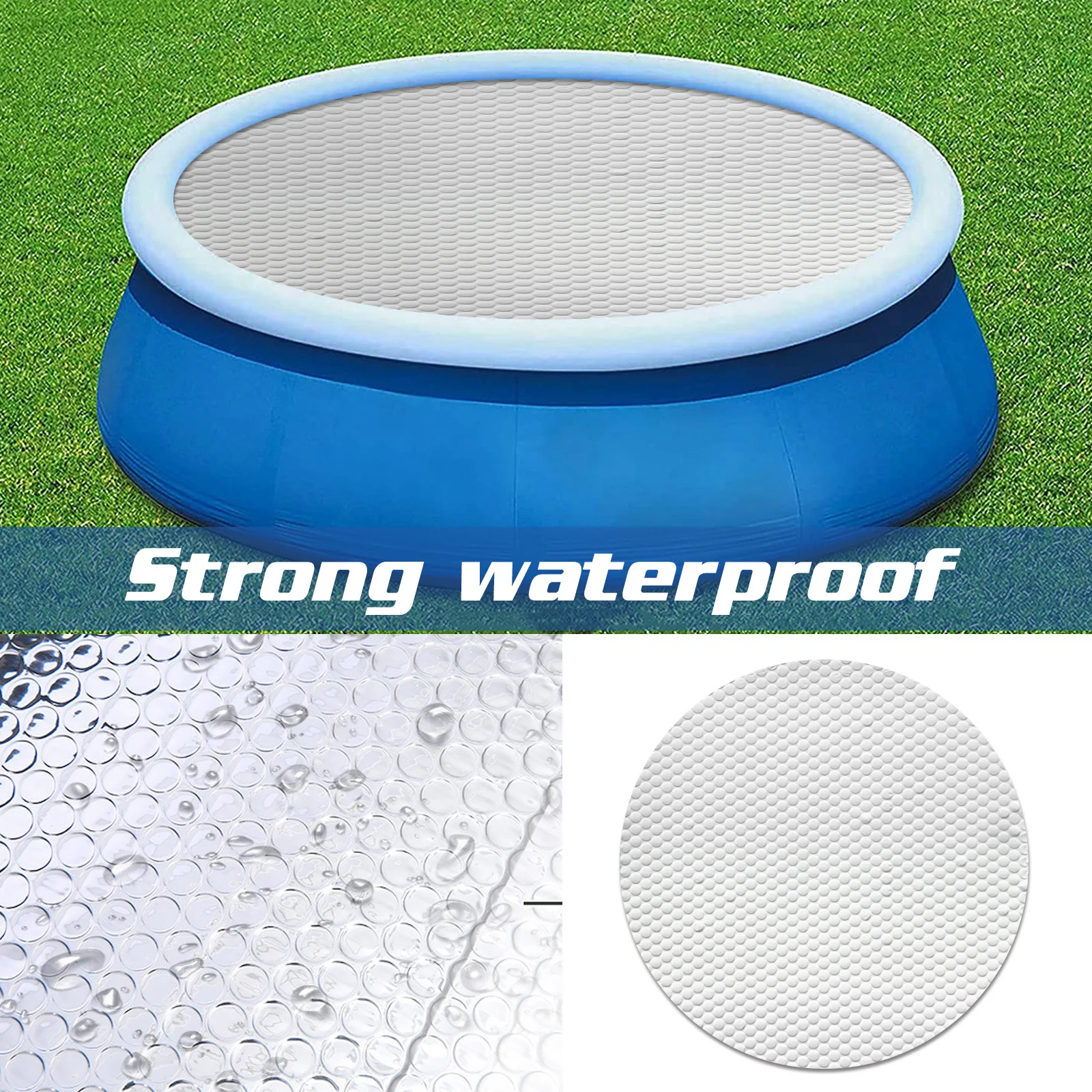 Round Pool Solar Cover Tarpaulin Hot Tub Heat Insulation Protector Dustproof
