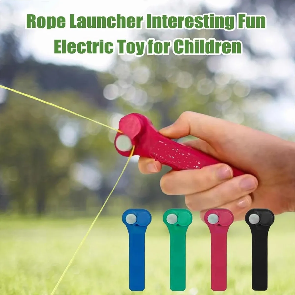 Hand Held Fun Electric Toy for All Ages Rope Launcher LPDM String Launcher Blue Tiktok Creative Zip String Controller Rope Thruster Propeller