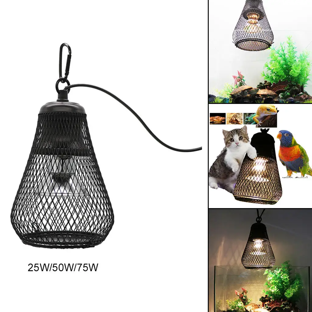 Pet Heating Lamp Shade Antirust Mesh Cover Vintage Wire Lamp Cage Lampshade For Reptile Pet