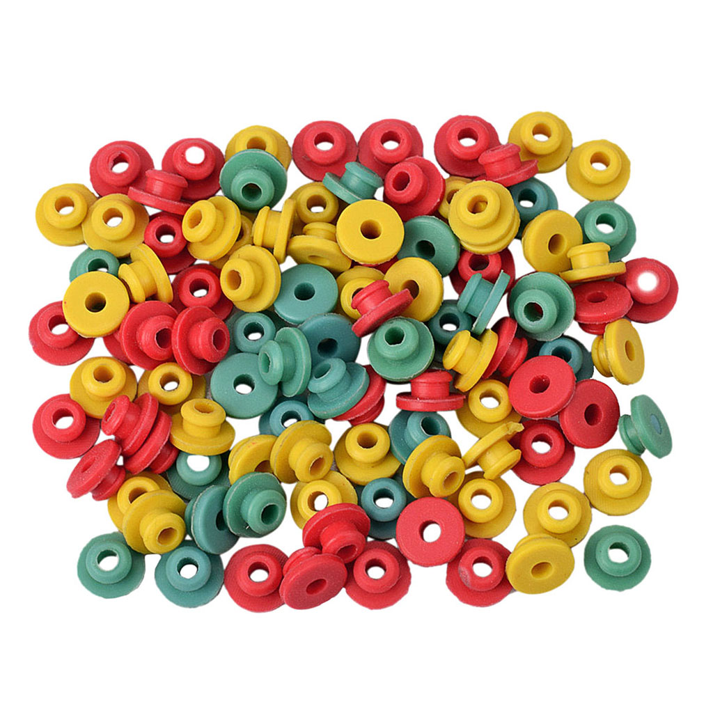 3 Colors Silicone Rotary Tattoo Machine Nipples Half Grommets, Pack Of 100 Pieces