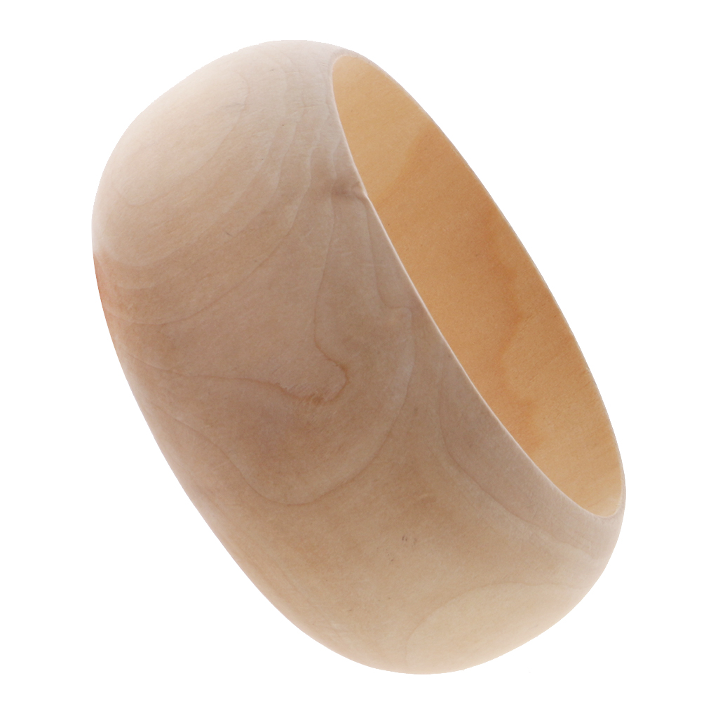 2Pcs Blank Wooden Bracelet Bangle Unfinished for Women Girls Handmade Jewelry