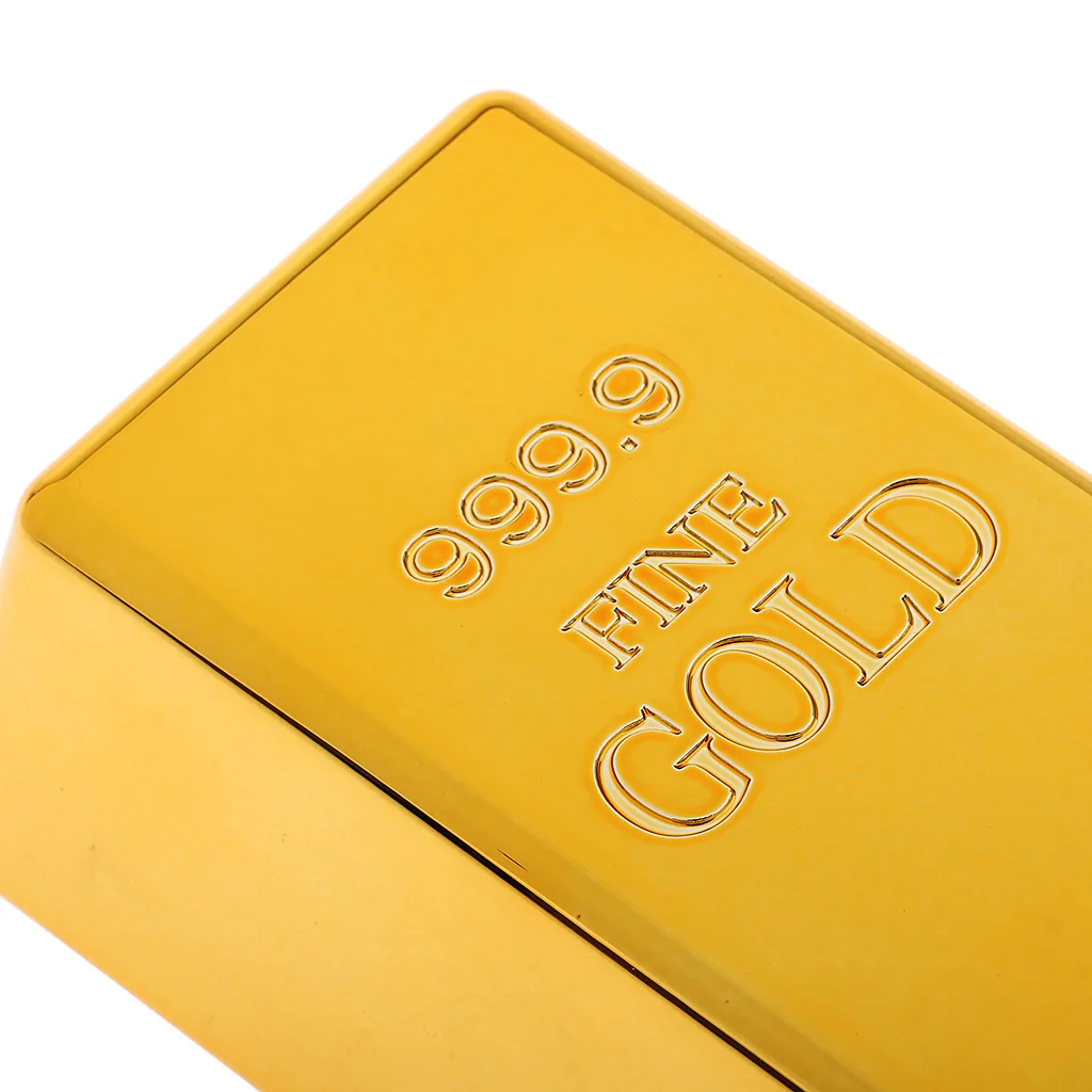 1kg Creative Fake Gold Bar Bullion Door Stop Heavy Brick Paperweight