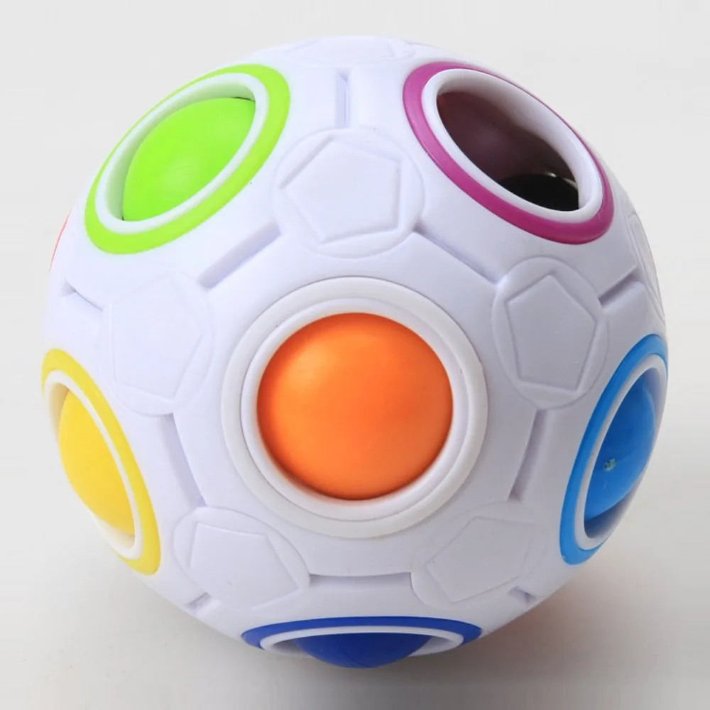 2 Fidget Ball Rainbow Magic Puzzle Cube Fidget Autism Toy Stress Relief Gifts UK 