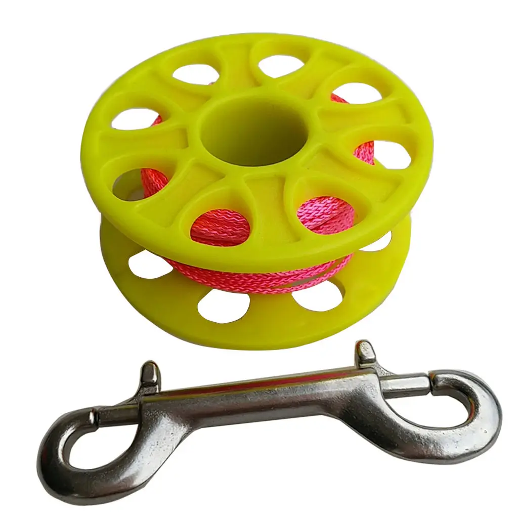 Multicolor 18m / 30m Plastic Dive Reel Spool with Safety Bolt Snap Clip for Wreck Cave Technical Scuba Diving Snorkeling