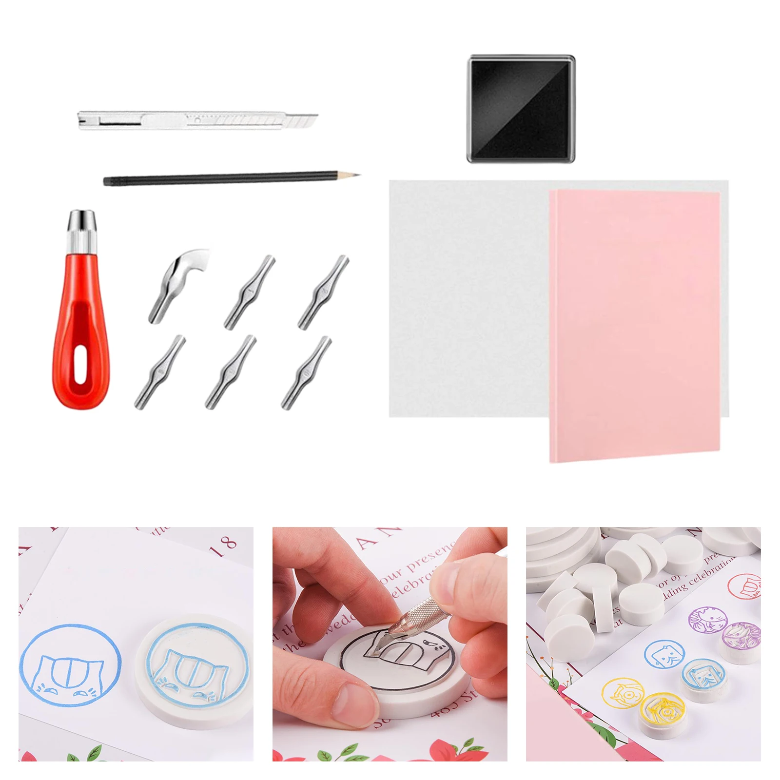 Rubber Stamp Making Kit Rubber Carving Blocks for Stamp Rubber Carving Block