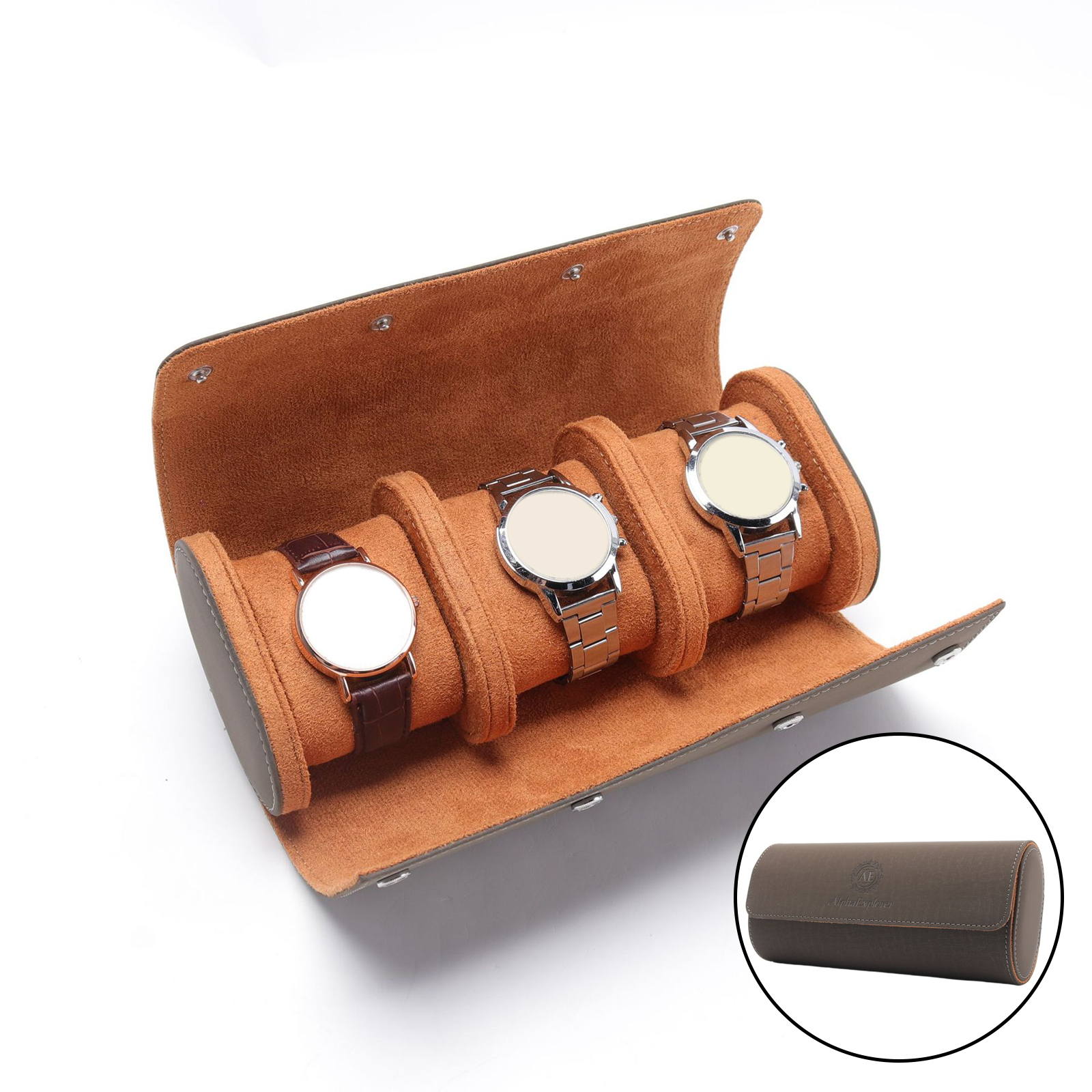 3 Slots Watch boxes Storage Box Chic Portable Travel Roll Detachable Display Case Wristwatch Pouch Holder