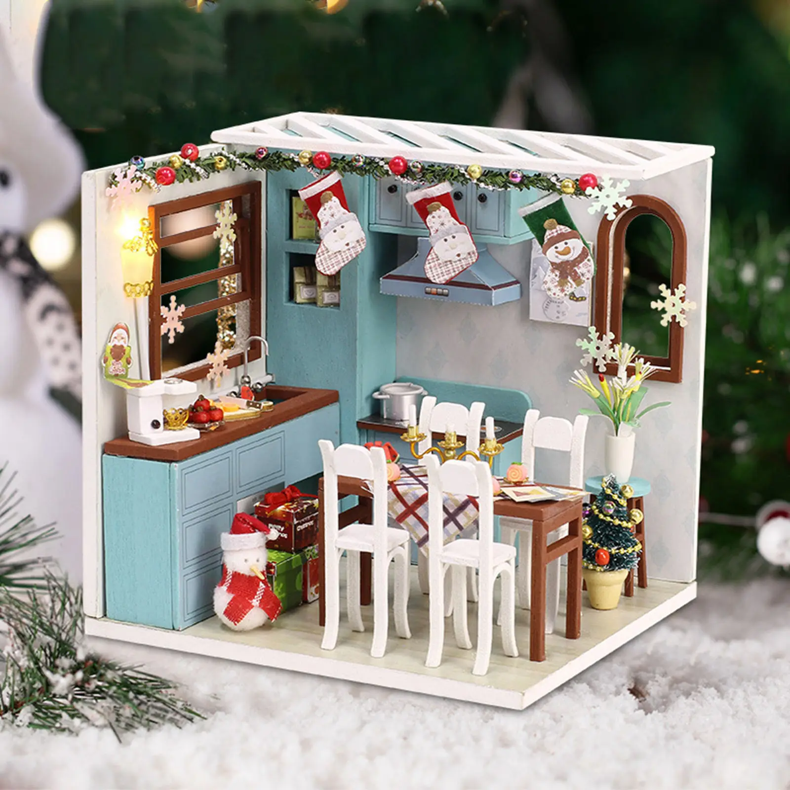 Set of 12 Buy 3 Save $5 Miniature Dollhouse Fairy Garden Christmas Wreaths 