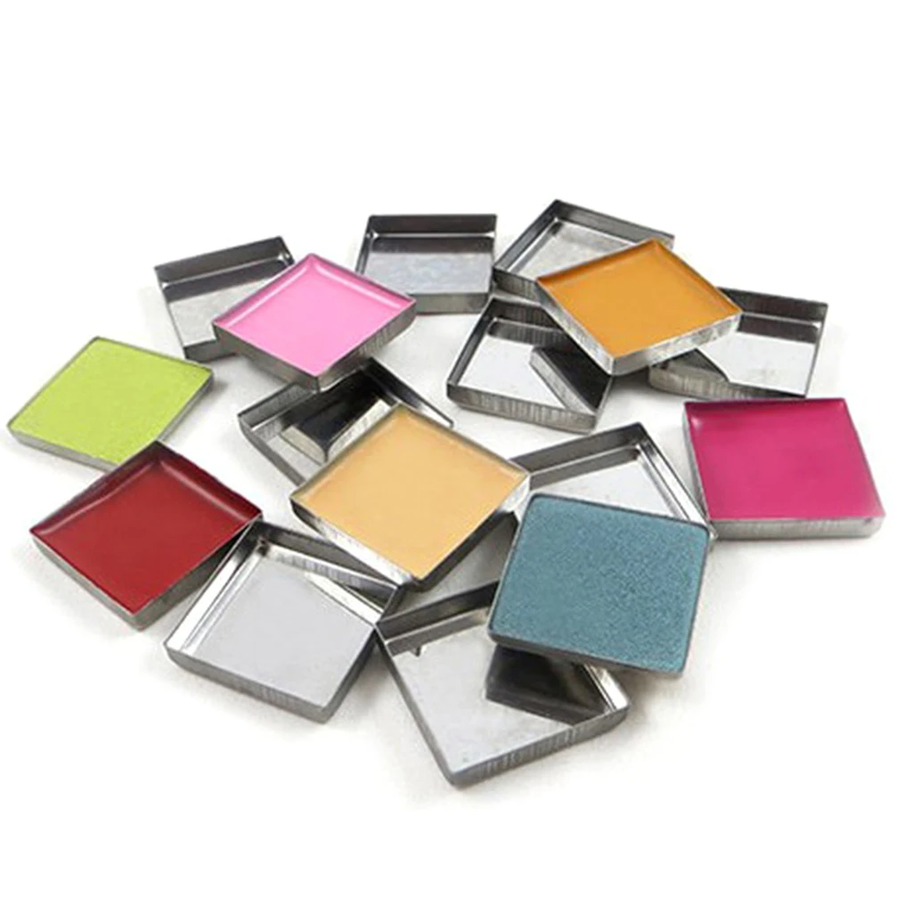 100pcs Round Square Cosmetic Empty Eyeshadow Blush Pigment Eye Shaddow Makeup Pans For Magnetic Palette Box