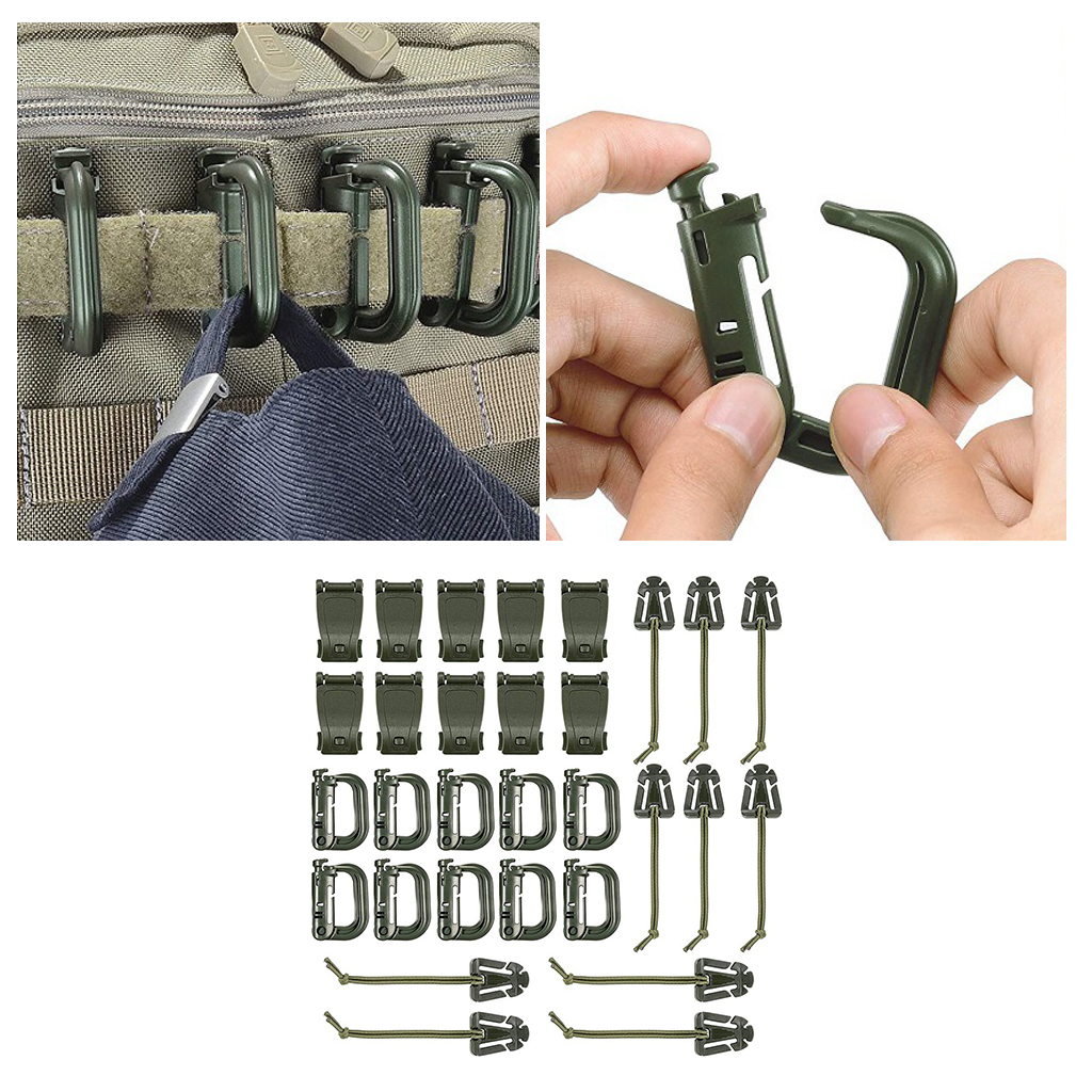30x Carabiner Clips Outdoor Hiking Keychain Water Bottle Backpack Clasp Lock