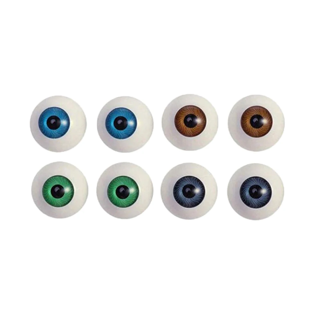 Pair of Realistic Acrylic Eyes for Halloween PROPS MASKS Green 26mm DOLLS or Bears 