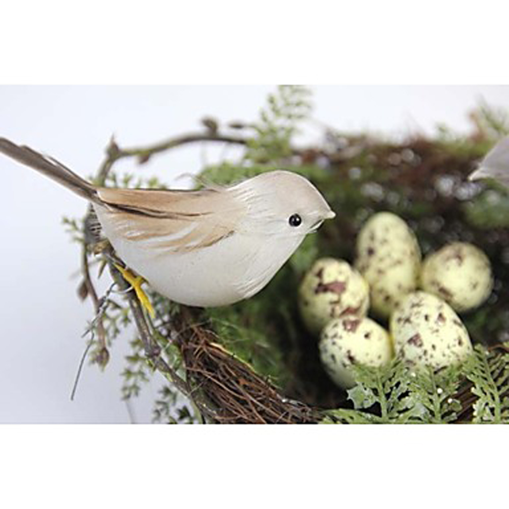 1piecesp bird nest 2pieces artificial birds and 5pieces bird eggs set Home Christmas Party Decor Kids gift