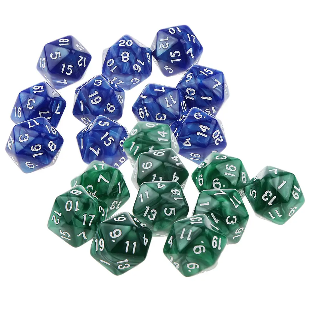 20Pcs 25mm Twenty Sided Dice D20 for Playing Dungeons D&D TRPG Game Toy Gift Parties Board Game Polyhedral Dice