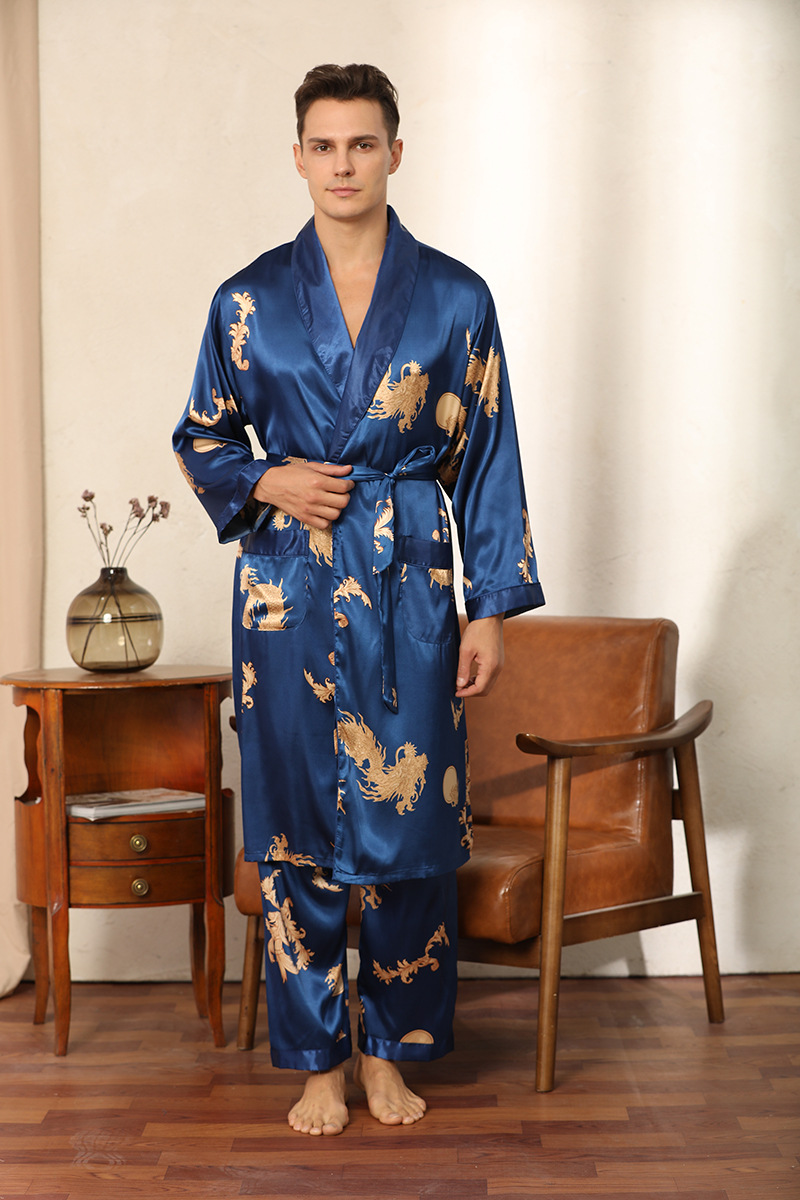 Conjunto de pijama de manga comprida imitação