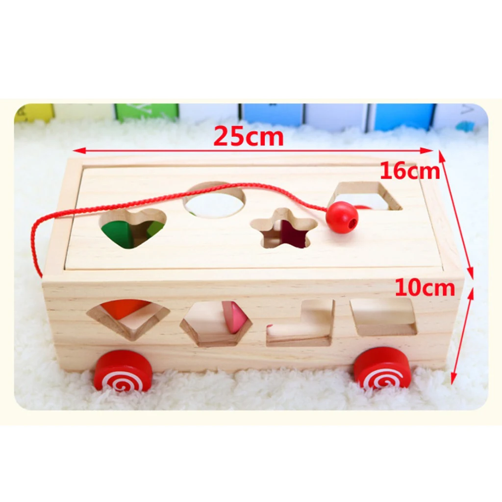 Wood Shape Sorter Block Sorting Learning Toys Motor Skill Game for 2 3 Years Old Kids Gift