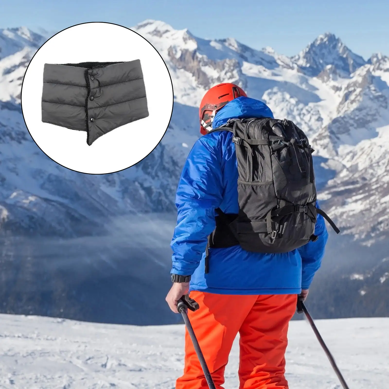 Solid Winter Scarf Men Warmer Shiny Collar Thermal for Hiking Ski Climbing