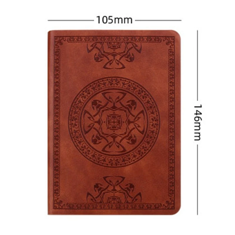 Notebook Diary Portable Vintage Gift Notepad Stationery Leather Pattern Pu Note 