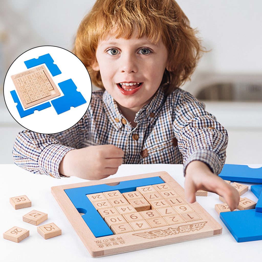 Vintage Sliding Number Toy Digital Puzzle Games Brain Teaser Sliding Block Math Educational Toys for Kids Boys Girls Gift