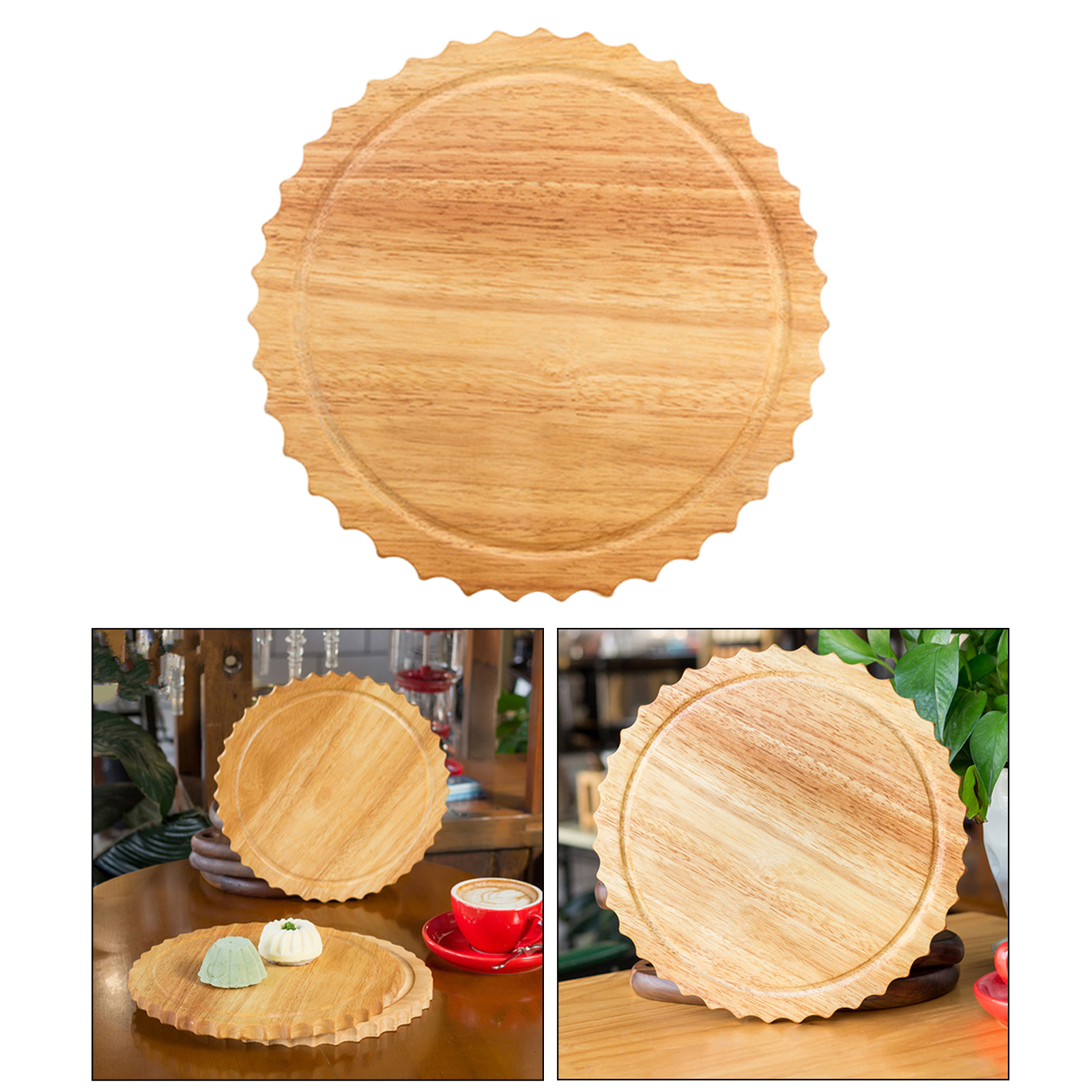 11 inches Round Wooden Cutting Chopping Board Pizza Peel Bread Cake Fruit Serving Tray Storage Organizer Utensils