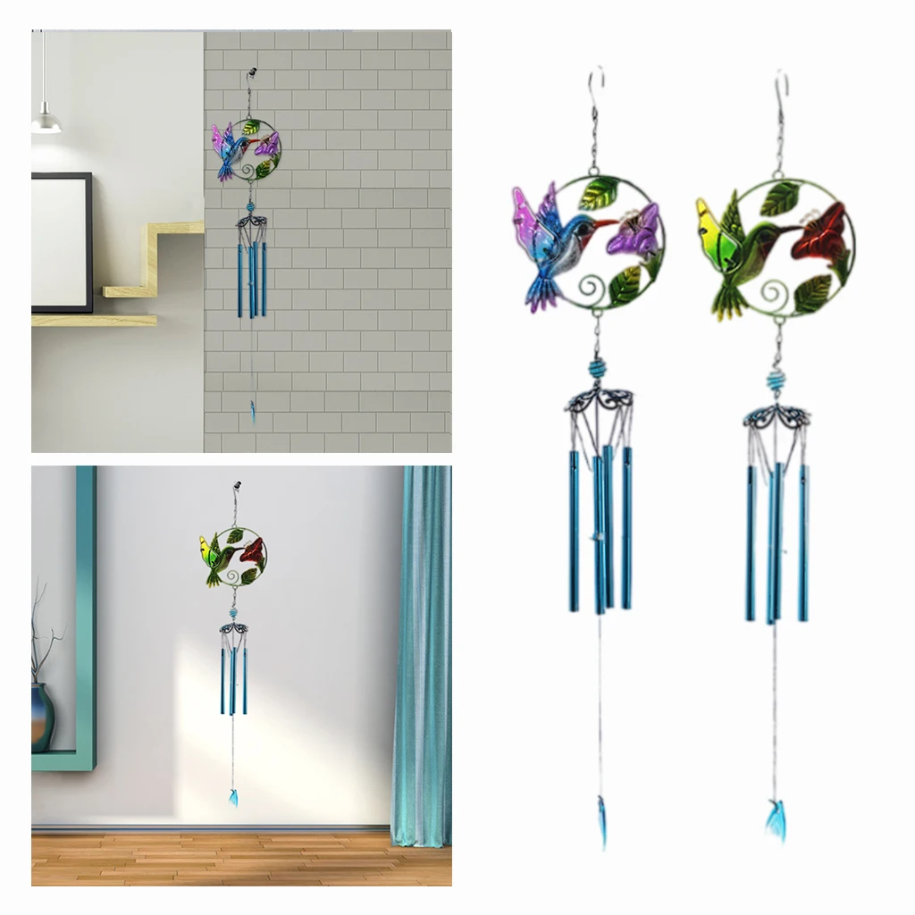 Creative Metal Stained Glass Wind Chimes  Hanging Pendant Ornaments  for Home Backyard Window Garden