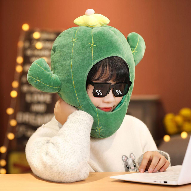 Funny Party Hat Cute Cactus Headdress Stage Performance Cap Adult Kids Hats Bunny Hat Soft Plush Cap