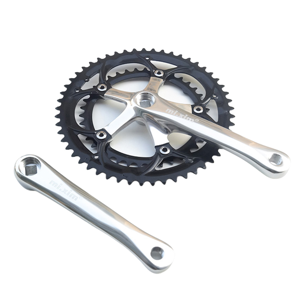 Aluminum Alloy Bike Crankset 39-53T Double Chainring Ultralight High-Strength 130BCD 165mm Bicycle Crankarms Bike Chain Crank