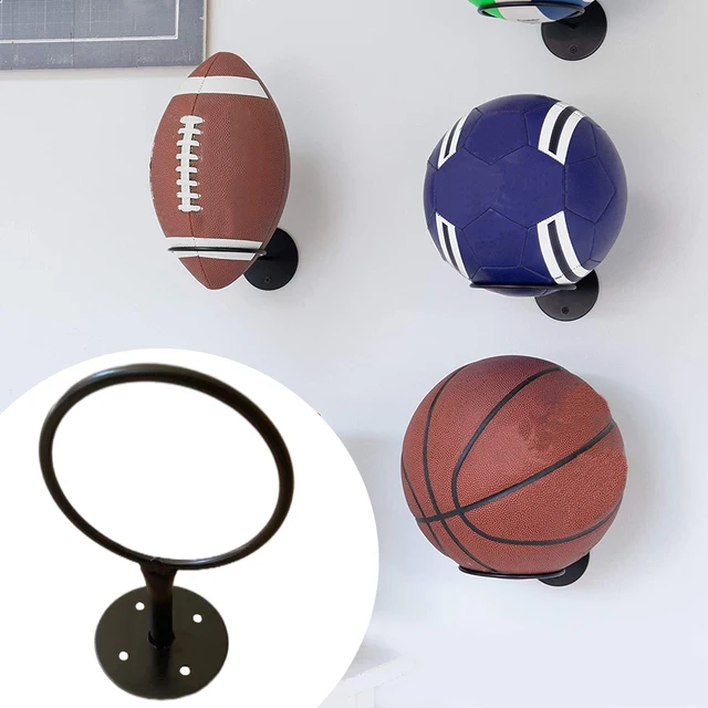 Lot de 6 supports muraux en métal pour ballon de basket-ball avec vis,  support mural pour basket-ball, football, rugby, volley-ball