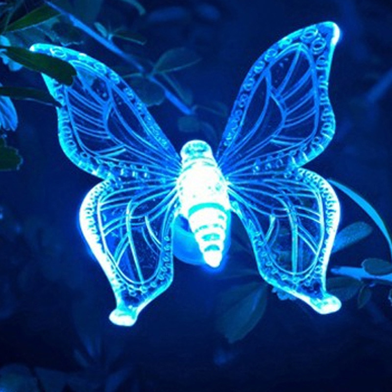 Jardim ao ar Energia Solar Borboleta Libélula Pássaro Livre Gramado Caminho Paisagem Lâmpada Js23 Led Luz 2 Luminárias gramado