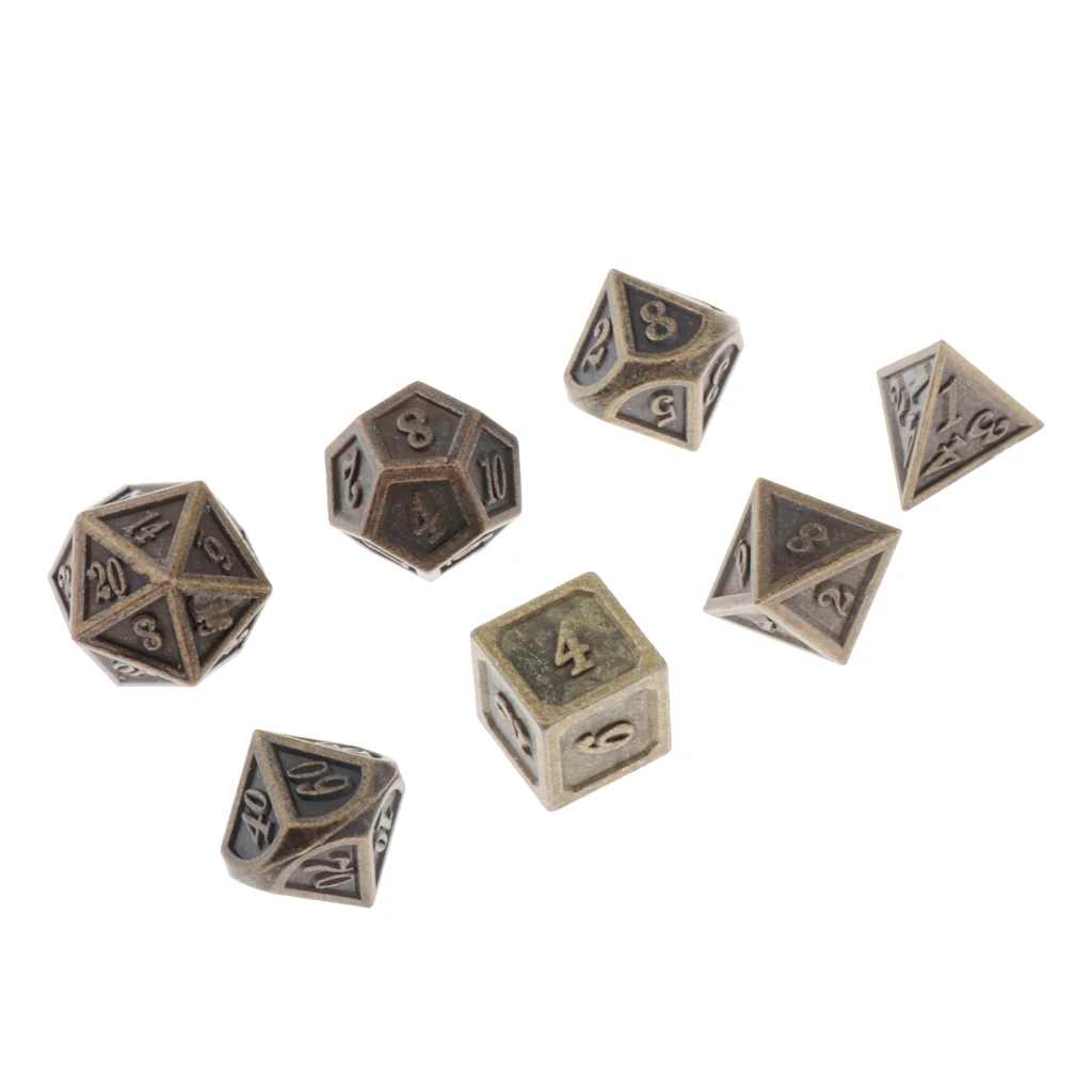 7x Polyhedral Dice Standard Size for Dragon Scale DnD Pathfinder Games