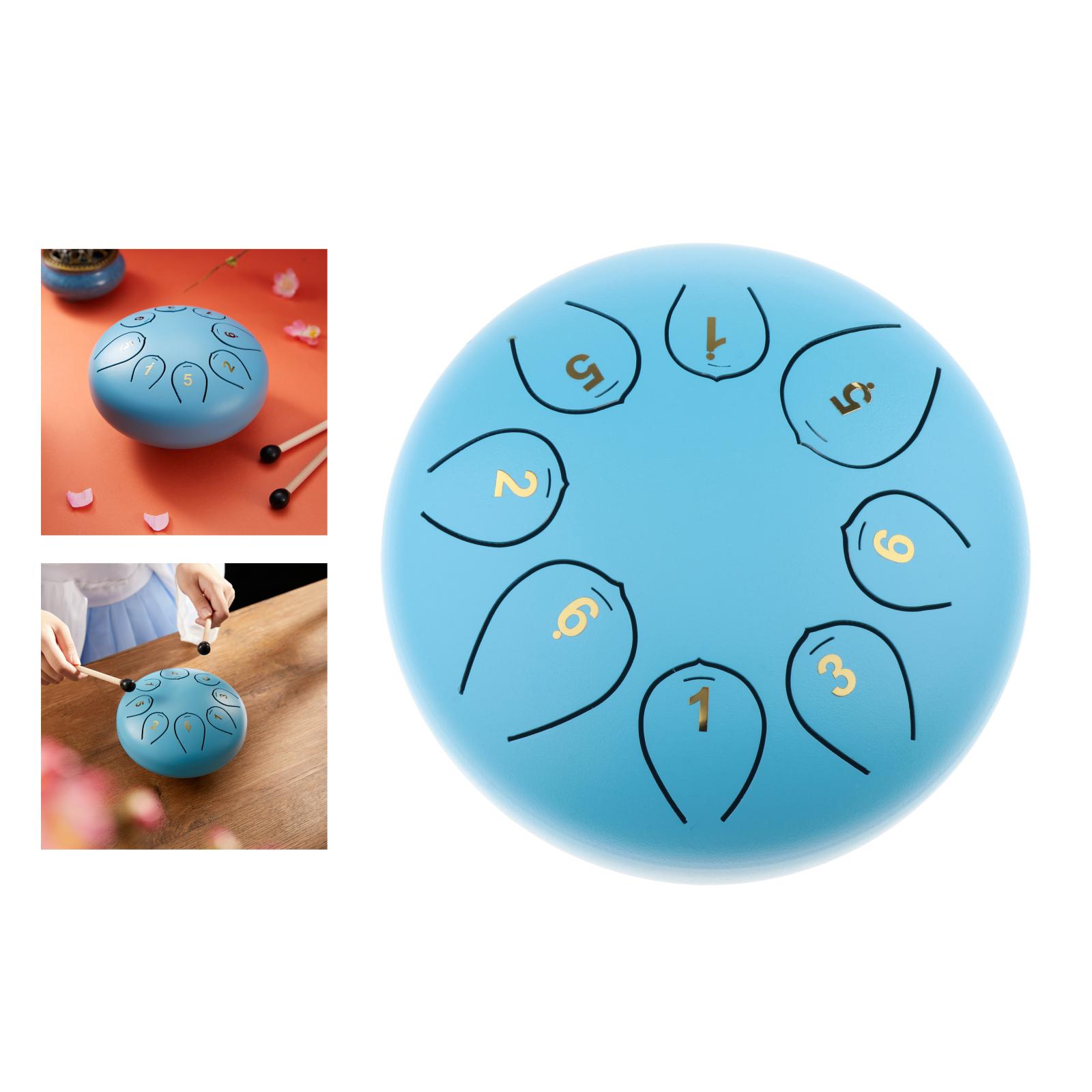 1pc Mini Alloy Steel Tongue Drum C Key Percussion Instrument Handpan Travel Bag Music Book Finger Sleeve Gift