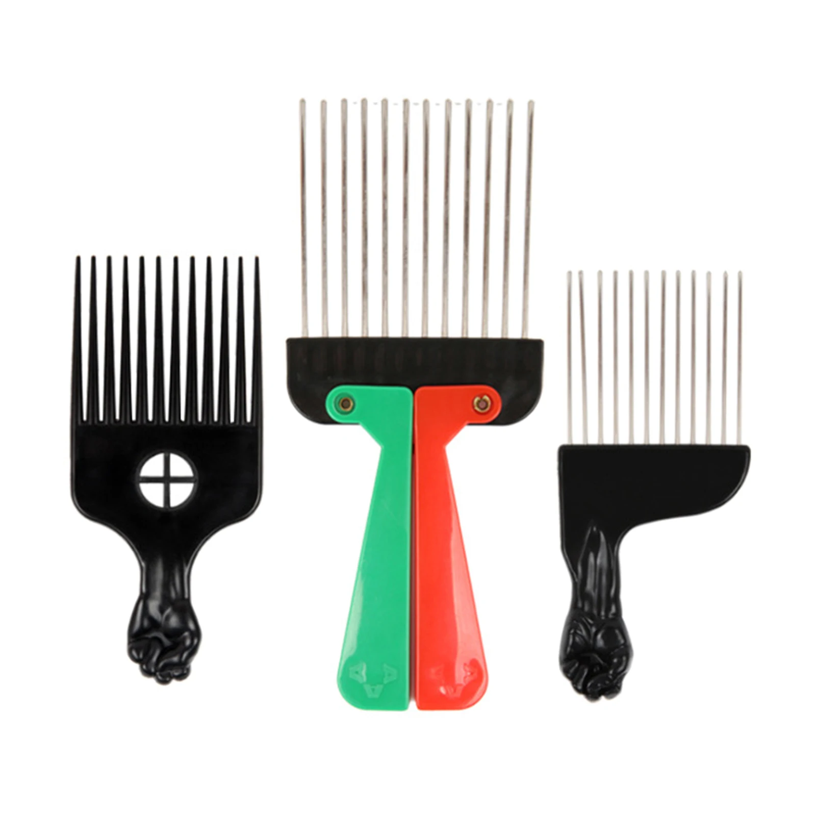 Afro Hair Pick for Hair Styling with Colour Foldable Handle for Salon