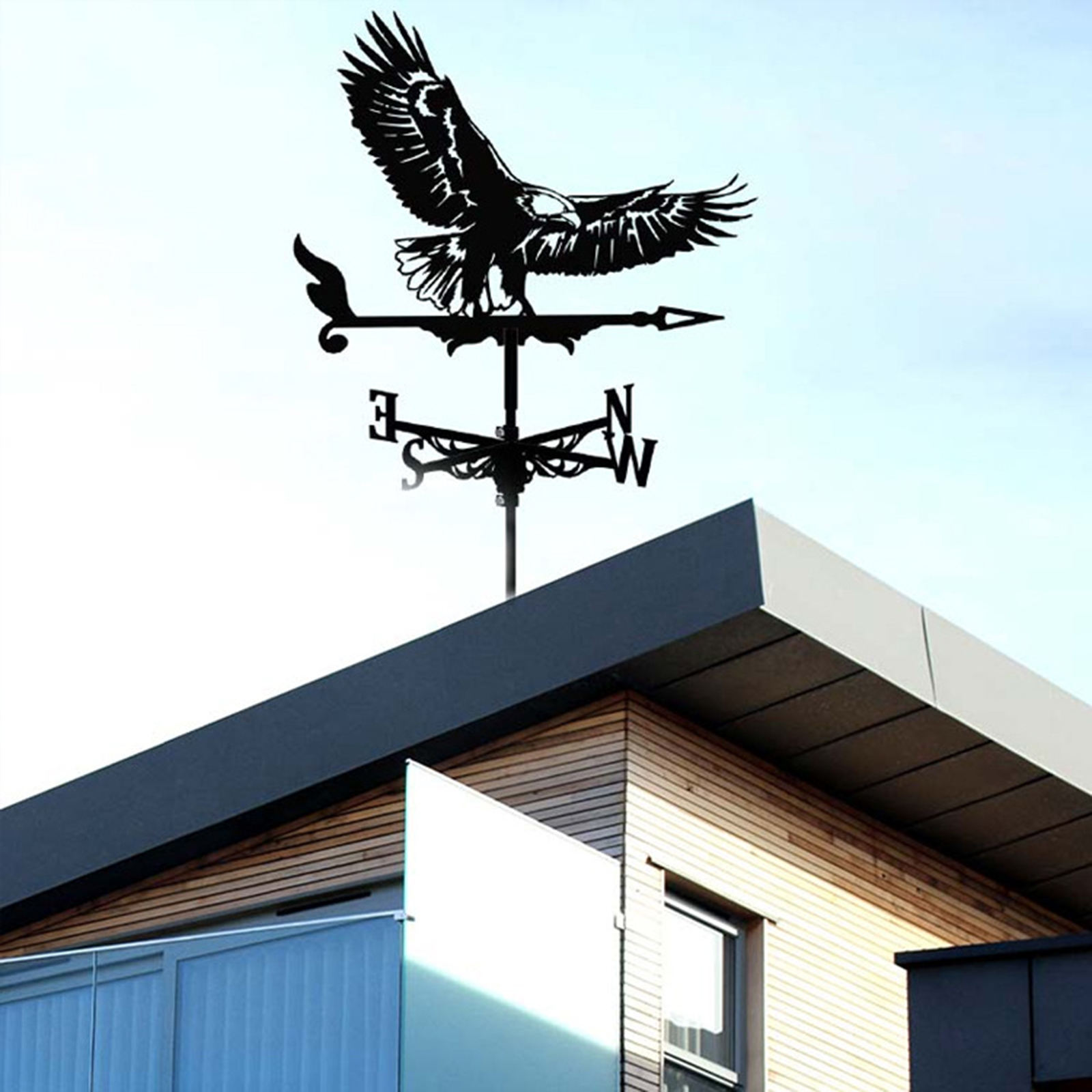 Weather Vane Crafts Durable Decor Ornament Easy Install Stainless Steel for Garden Fence Mount