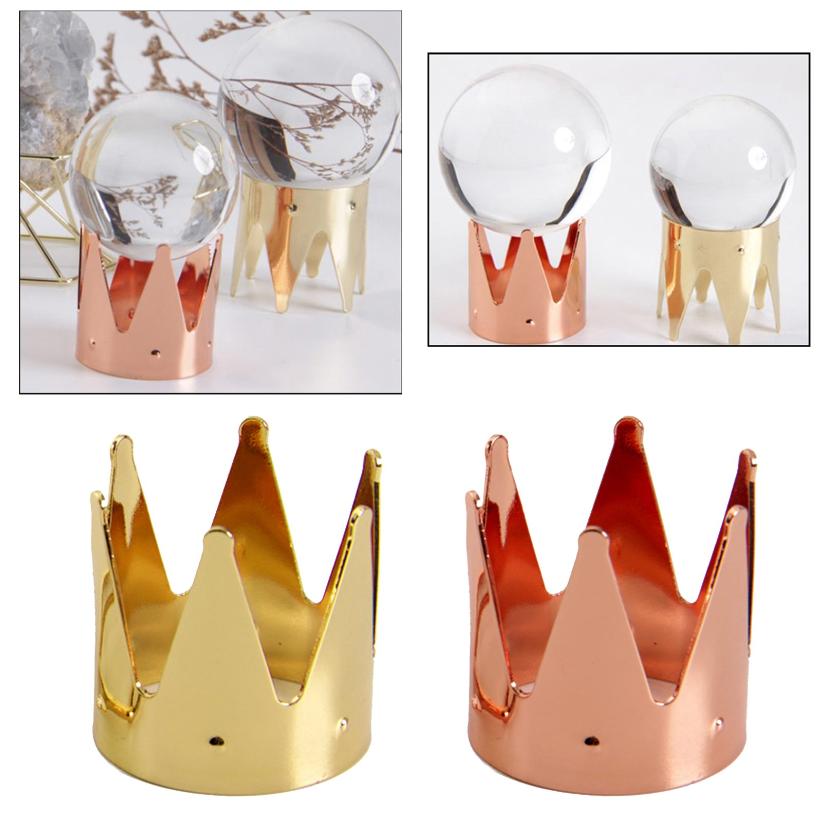 Crown Metal Rack Easel Display Stand for Gemstone Mineral Rocks Home Decor