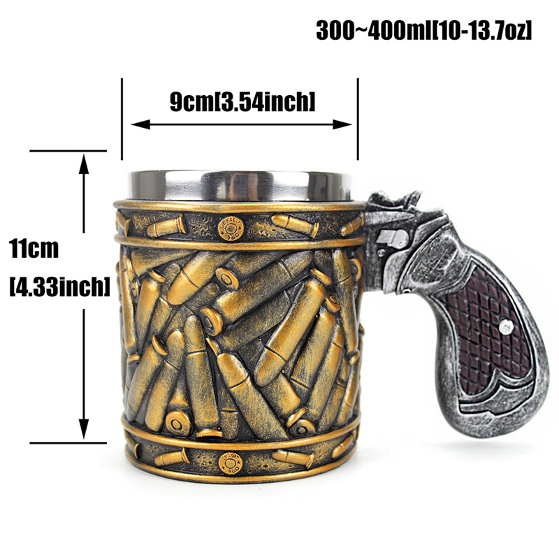 Bullet Stainless Steel Cup Revolver Bullet Cup Style Wine Set Souvenir  Friends Gift Bar American Warter Cup Beer Coffee Mug