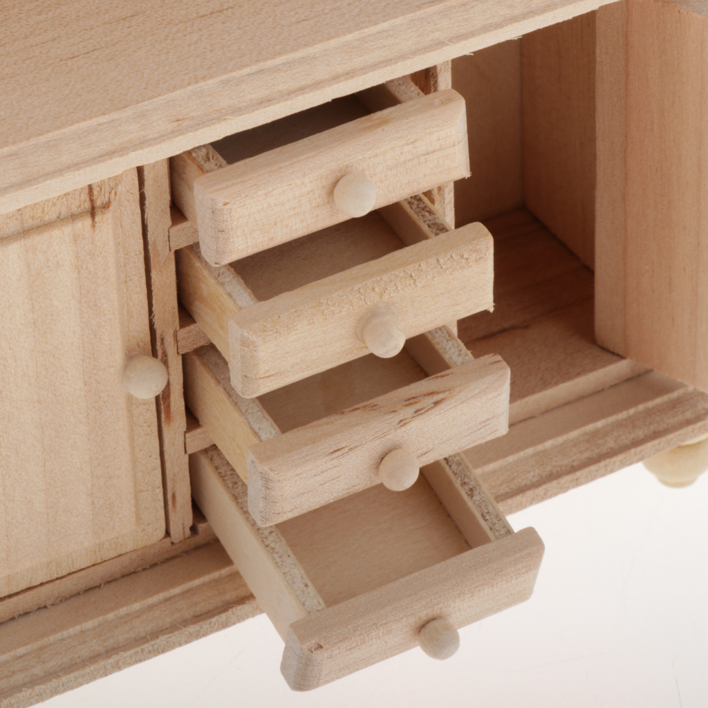 1:12 Doll House Miniatures Storage Bookcase Wooden Craft Cabinet Furniture