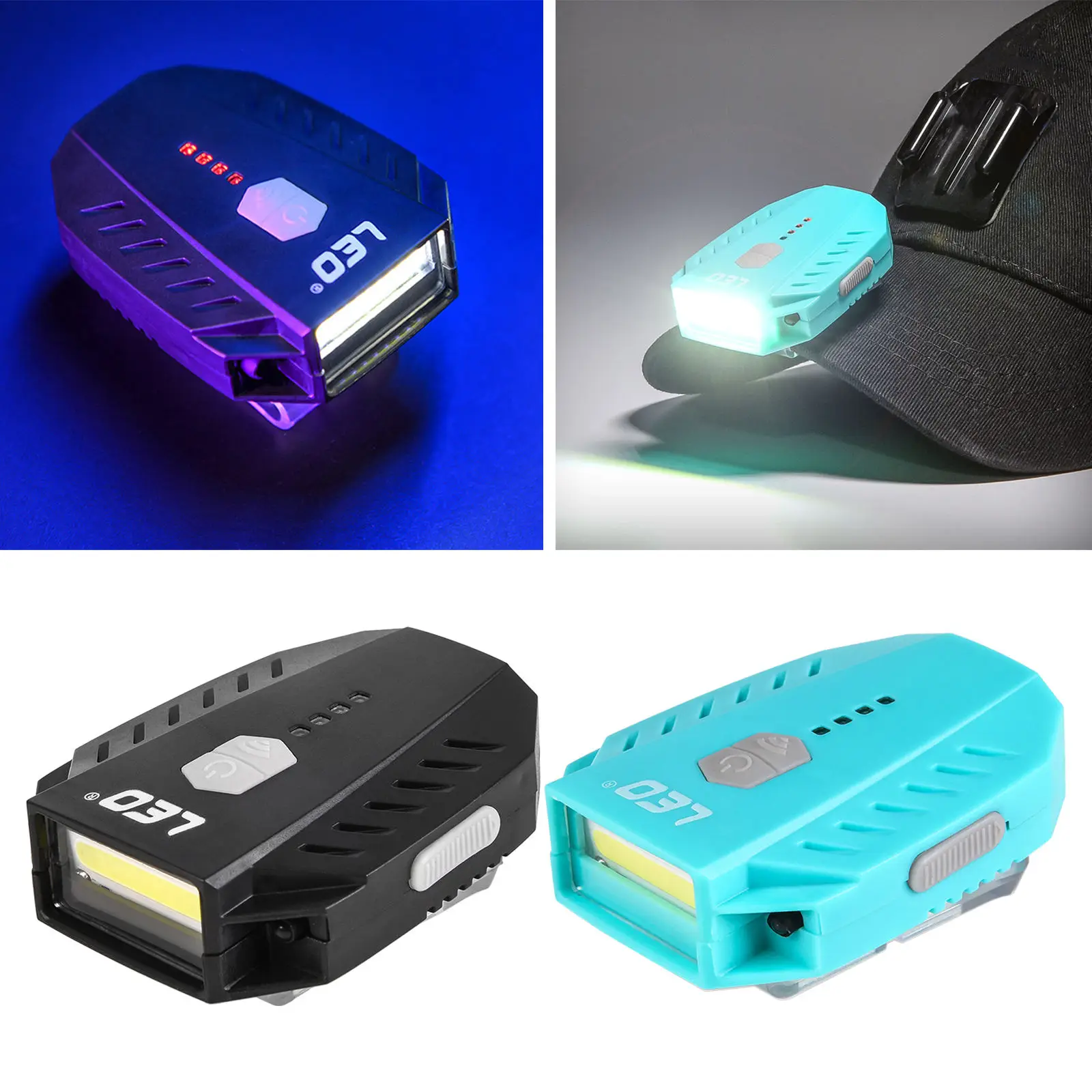 Led CAPS Light USB Rechargeable Sensor Hat Clip Headlamp Waterproof Flashlight Head Clip Light Fishing headlights