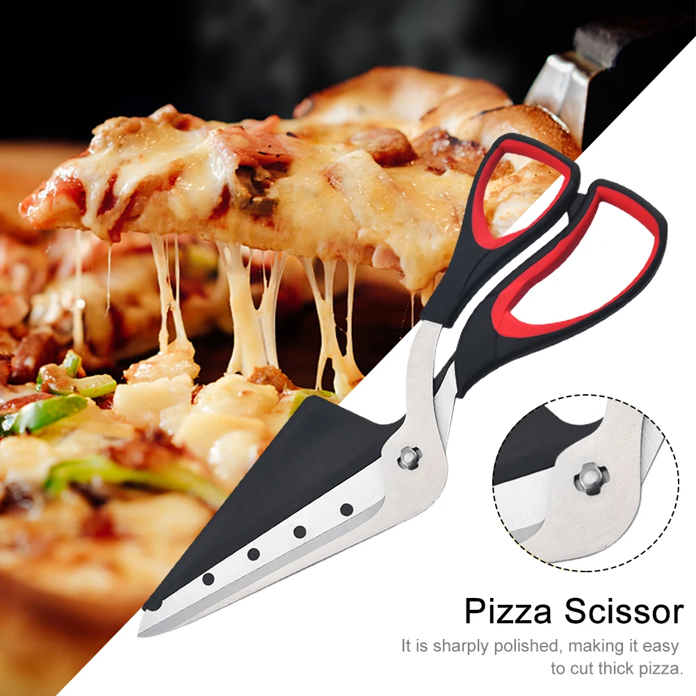 Kitchen Cutter Pizza Scissor Removable Pancake Slicer Steak Cooking Multifunctional Sharp Blade Stainless Steel BBQ sifter for baking