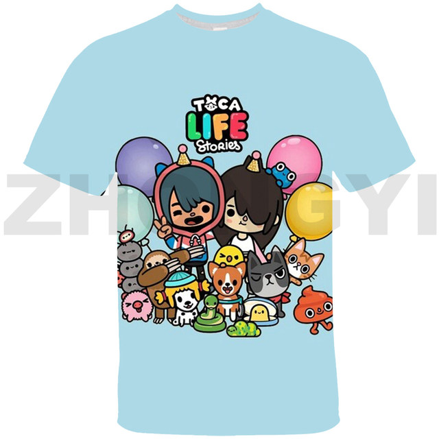 Hot Children Game Toca Life World Tshirt 3D Anime Toca Boca Life World Game  T Shirt Kids Tops Tee Teenager Oversized Streetwear - AliExpress