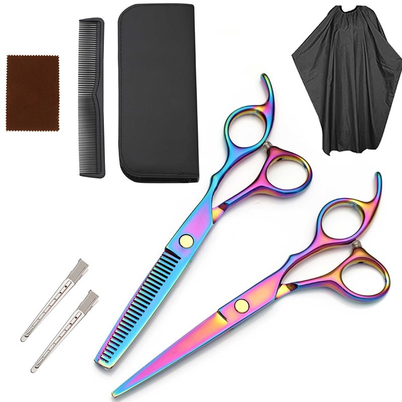 Description Picture 2 of itemBarber scissors Flat cut bangs thinning Haircut cloak hairdressing scissors set kappers benodigdheden Professional Barbershop