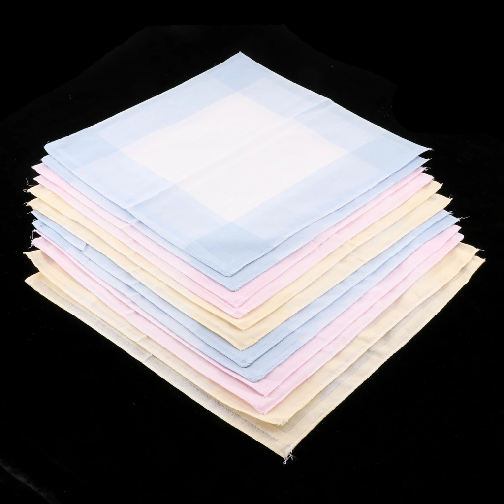 Pack of 12 Handkerchiefs Handkerchiefs Made From 100% Organic Cotton
