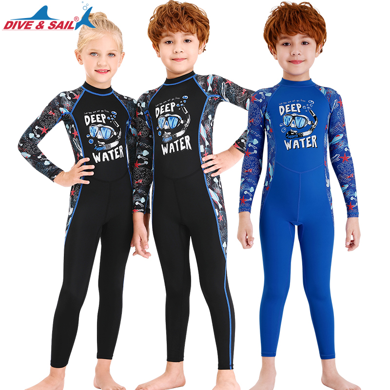 Kids Diving Suit Wetsuit One-Piece Underwater Jumpsuit UV Protect Youth Swimsuit Sportswear Accessories