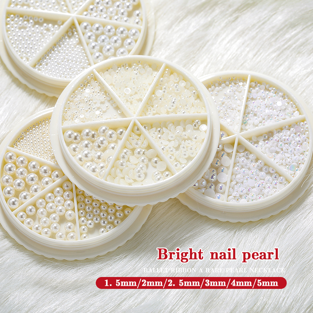 Best of 3D New Nail Decoration White Half Pearls Beads Rhinestone Mix Sizes Nail Art Decoration Manicure Supplies For Professionals Reviews & Tips