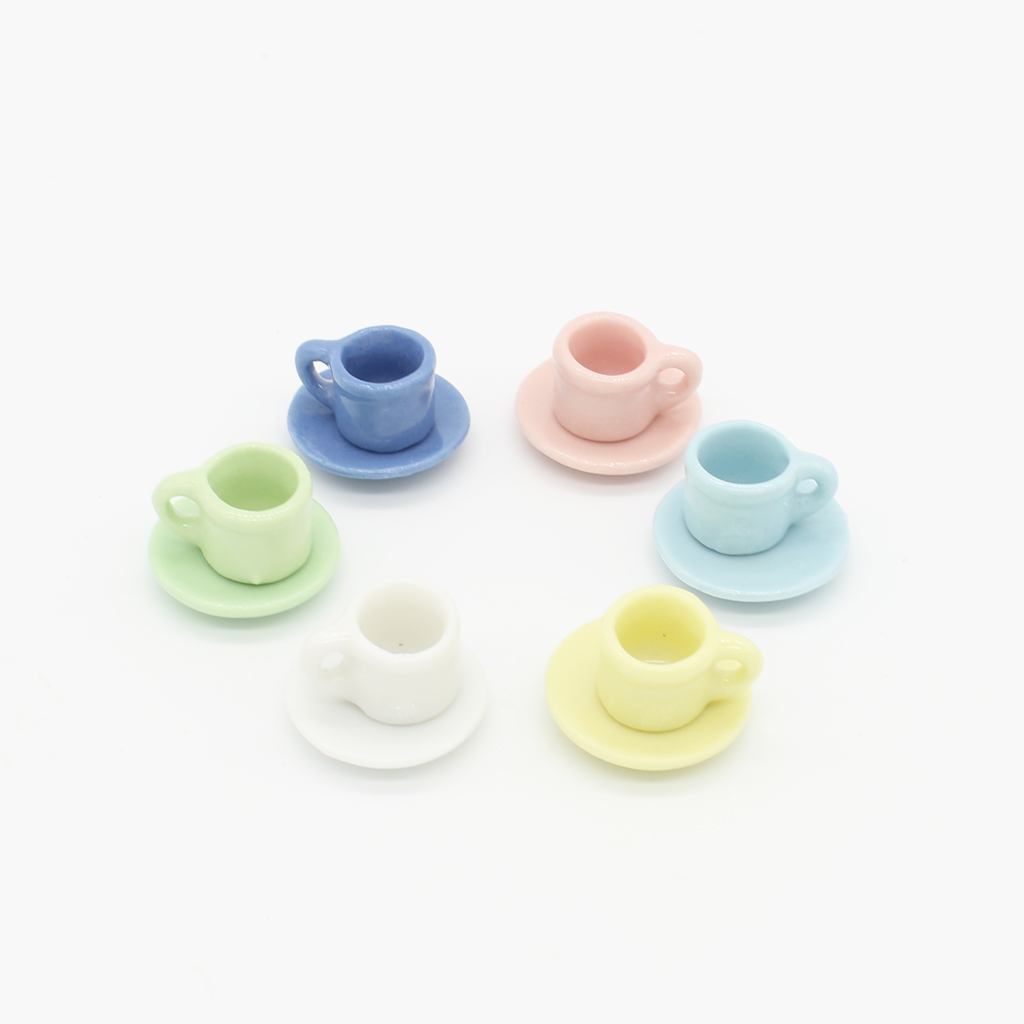 9-Piece / Set 1:12 Dollhouse Miniature Porcelain Tea Set Tea Set Tableware for