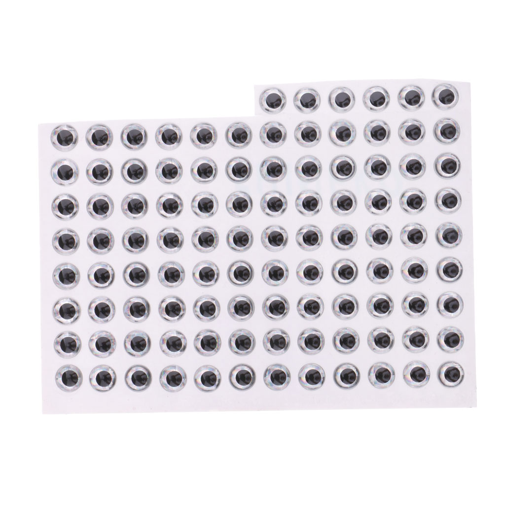 100pcs Fishing Lure Eyes Holographic Self Adhesive Eyes 3D Fish Eye DIY Eye Made of epoxy material looks super real